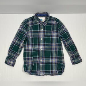 Boden Green/Navy Plaid Flannel Button Down - Size 6-7